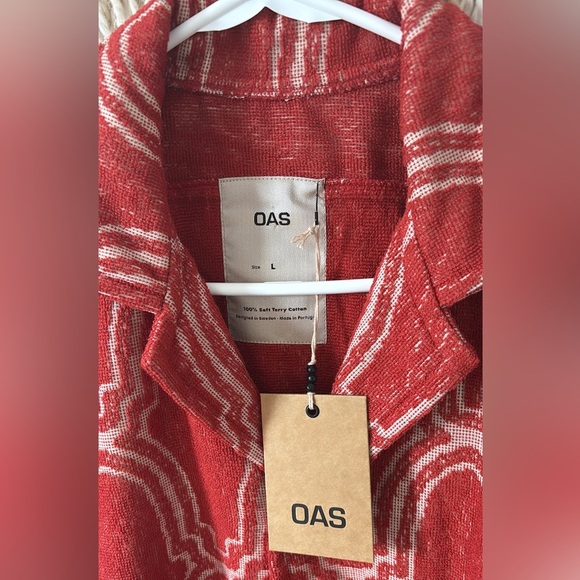 NWT OAS Marrakech Arch Cuba Terry Shirt Size Large Short Sleeve Button Down - Picture 4 of 6